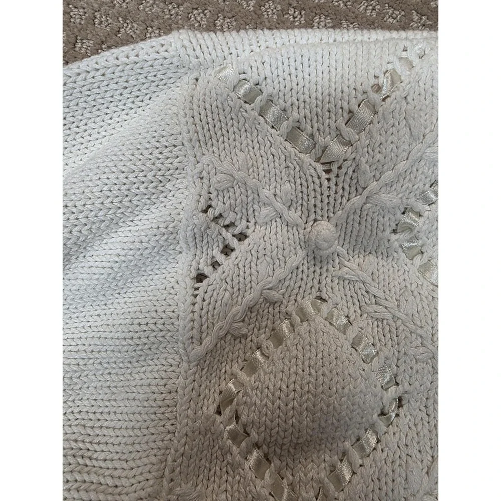 Casual Corner Sweater Medium Oversized Floral Ribbon Cottage Core Fairy‎ Vintage